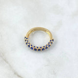 Vertebral Churumbela Ring 2.9gr / T7 1/4 / Royal Blue Zircons 18K Yellow Gold