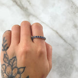 Vertebral Churumbela Ring 2.9gr / T7 1/4 / Royal Blue Zircons 18K Yellow Gold