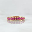 Vertebral Churumbela Ring 2.85gr / T7 / Fuchsia Zircons 18K Yellow Gold