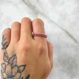 Vertebral Churumbela Ring 2.85gr / T7 / Fuchsia Zircons 18K Yellow Gold