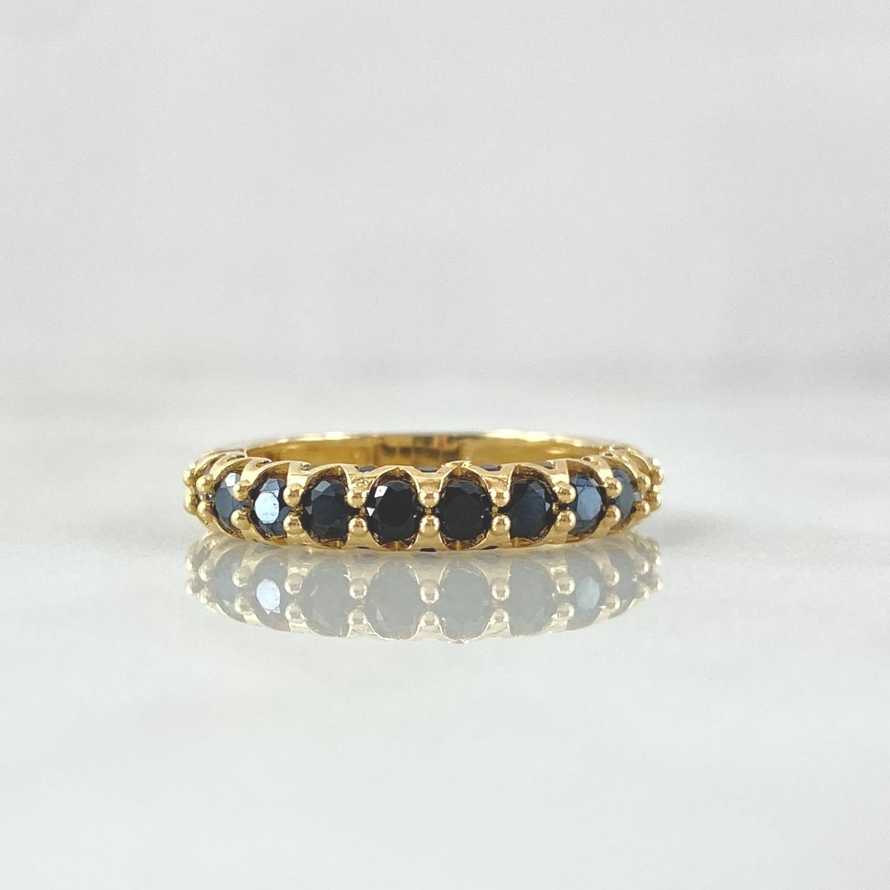 Vertebral Churumbela Ring 2.65gr / T5 1/4 / Royal Blue Zircons 18K Yellow Gold