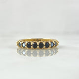 Vertebral Churumbela Ring 2.65gr / T5 1/4 / Royal Blue Zircons 18K Yellow Gold