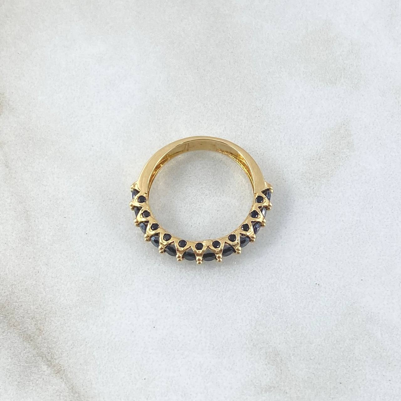Vertebral Churumbela Ring 2.65gr / T5 1/4 / Royal Blue Zircons 18K Yellow Gold