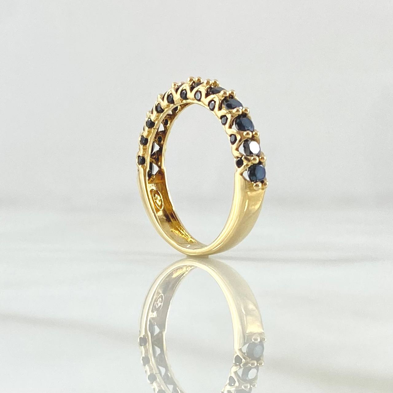 Vertebral Churumbela Ring 2.65gr / T5 1/4 / Royal Blue Zircons 18K Yellow Gold