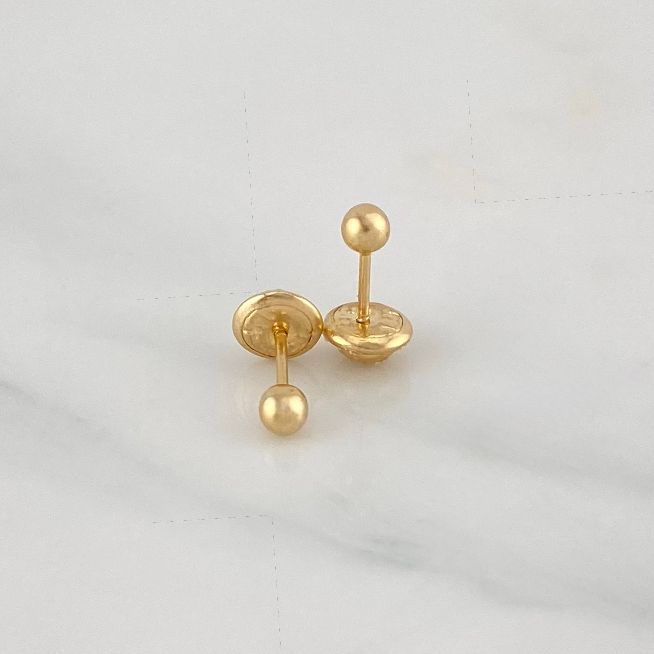 Plain Bead Stud Earrings 0.45 g / in / 3 mm Yellow Gold 18K
