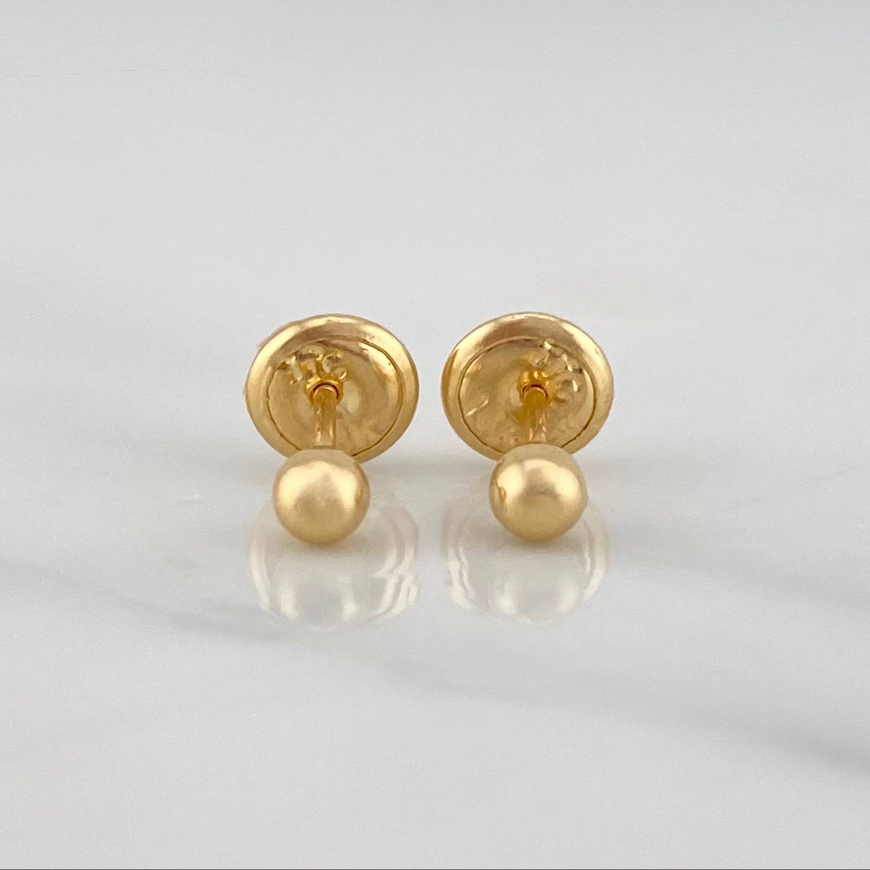 Plain Bead Stud Earrings 0.45 g / in / 3 mm Yellow Gold 18K