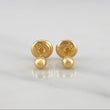 Plain Bead Stud Earrings 0.45 g / in / 3 mm Yellow Gold 18K