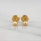 Plain Bead Stud Earrings 0.45 g / in / 3 mm Yellow Gold 18K