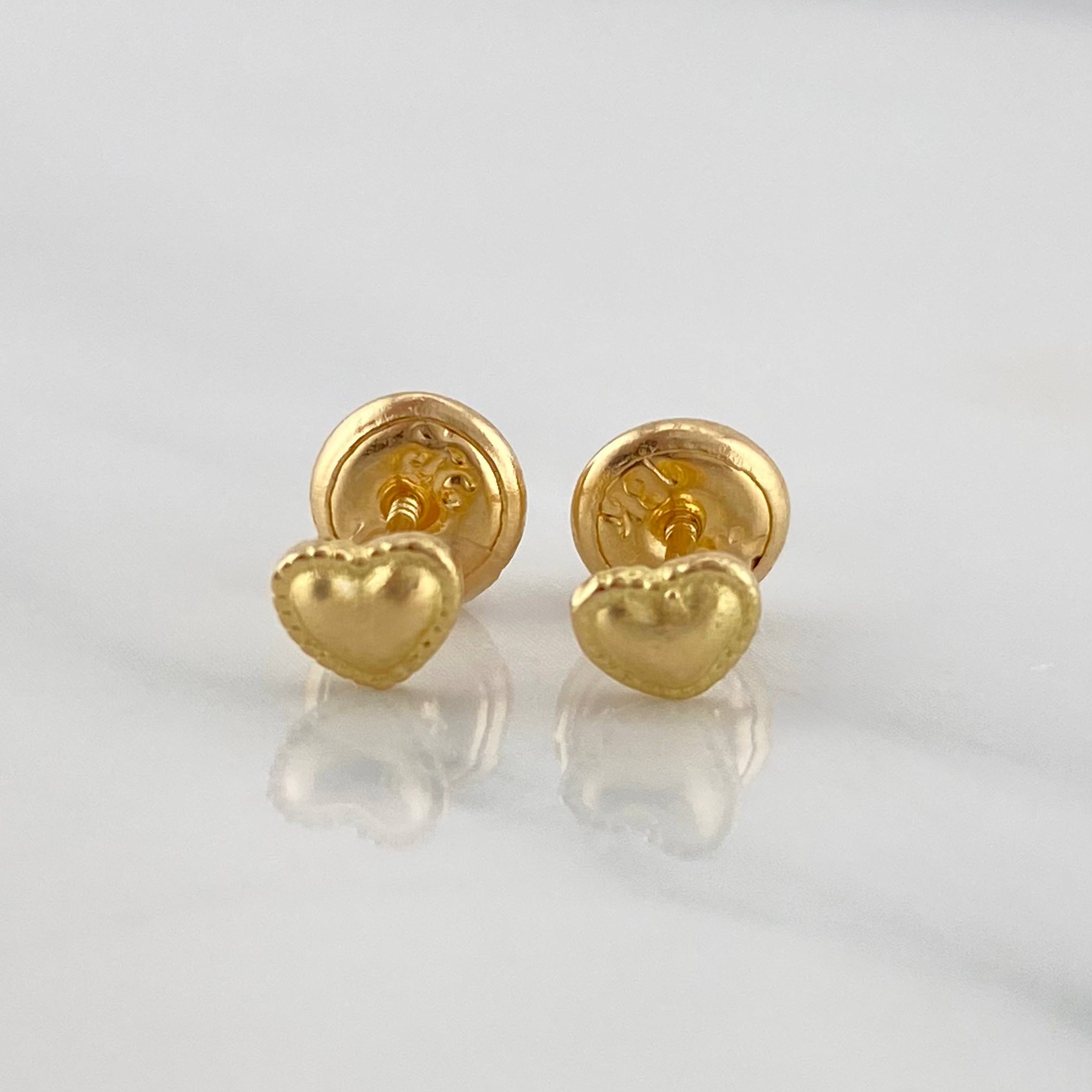 Stud Earrings Heart 0.75 g / in / 3.82 mm Yellow Gold 18K
