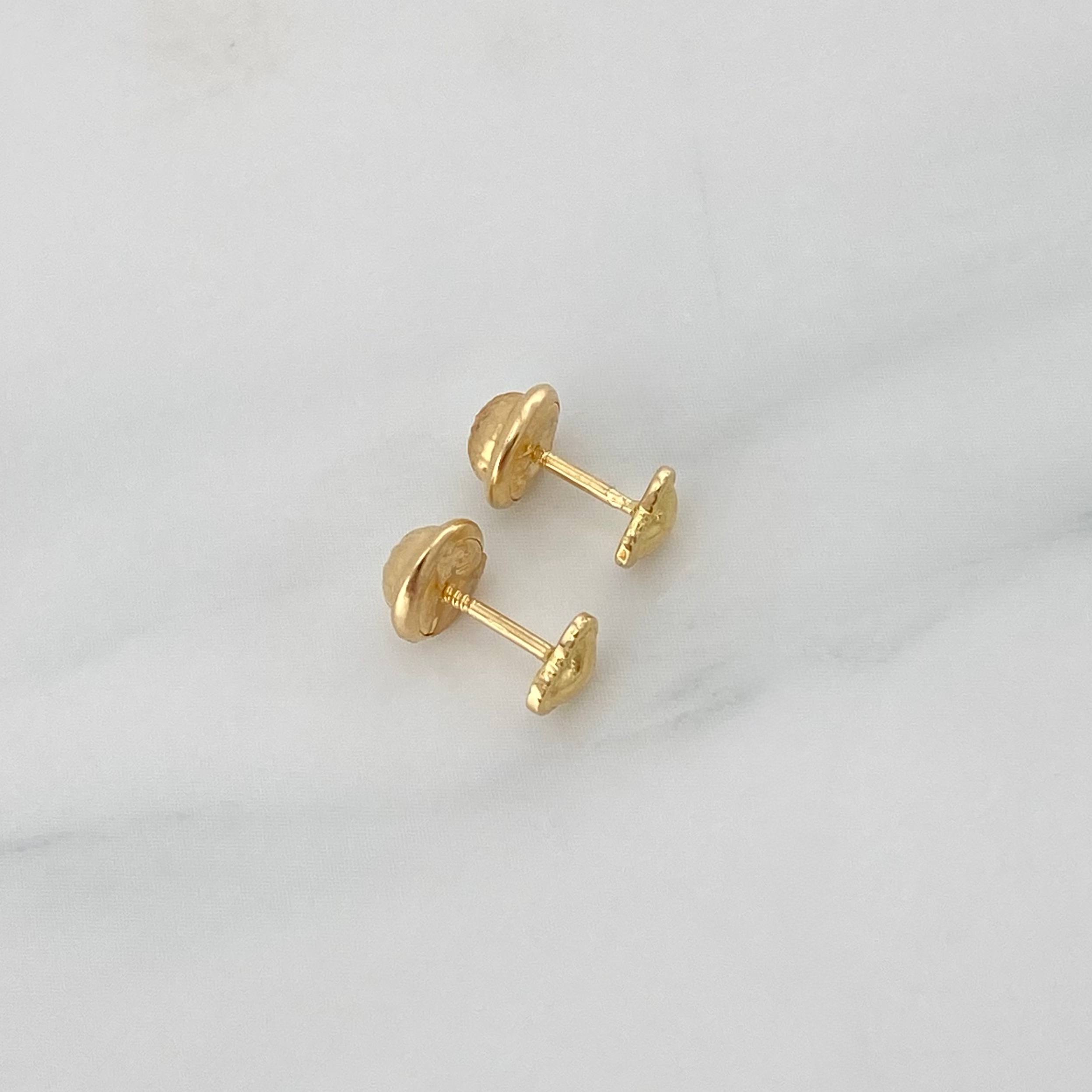 Stud Earrings Heart 0.75 g / in / 3.82 mm Yellow Gold 18K