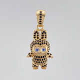 Dije Conejo Sonriente 5.9 g / 1 1/2 in Dos Oros Amarillo Blanco 18K
