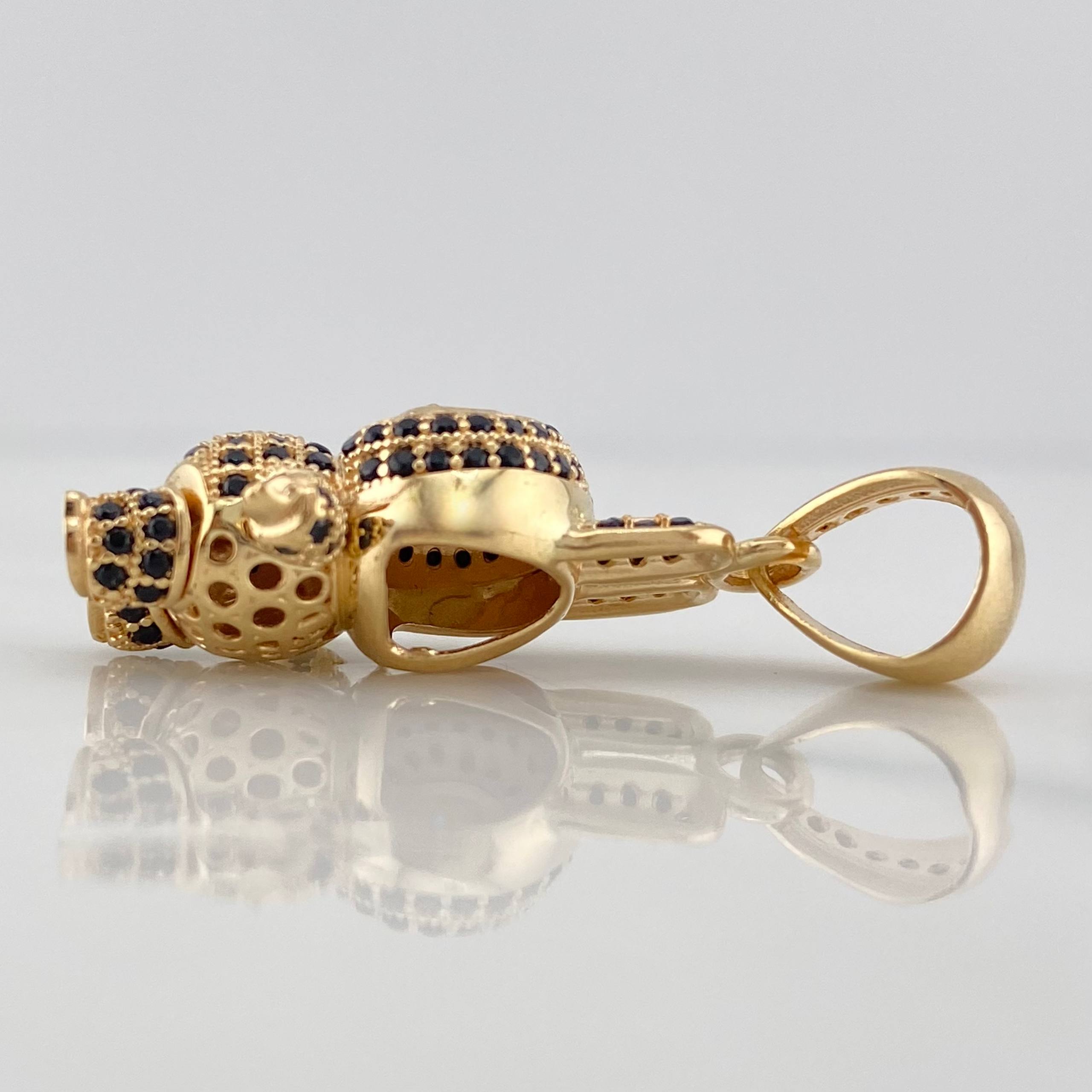 Dije Conejo Sonriente 5.9 g / 1 1/2 in Dos Oros Amarillo Blanco 18K
