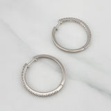 Candongas Carril 3.75 g / 3/4 in Oro Blanco 18K