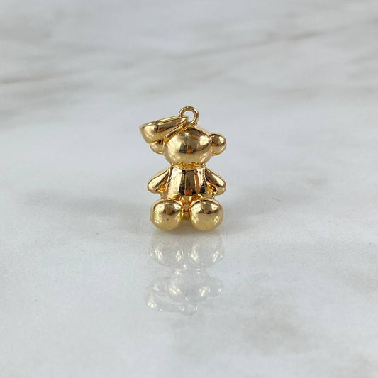 Pendant Faceless Bear 4.2gr / 2.5cm / Yellow Gold Nac.Esp