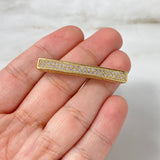Charm Bar 5.45gr / 3.8cm / White Zircons Yellow Gold ©