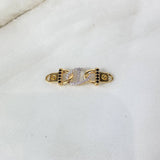 Charm Belt 2.55gr / 3.3cm / White Black Zircons Yellow Gold ©