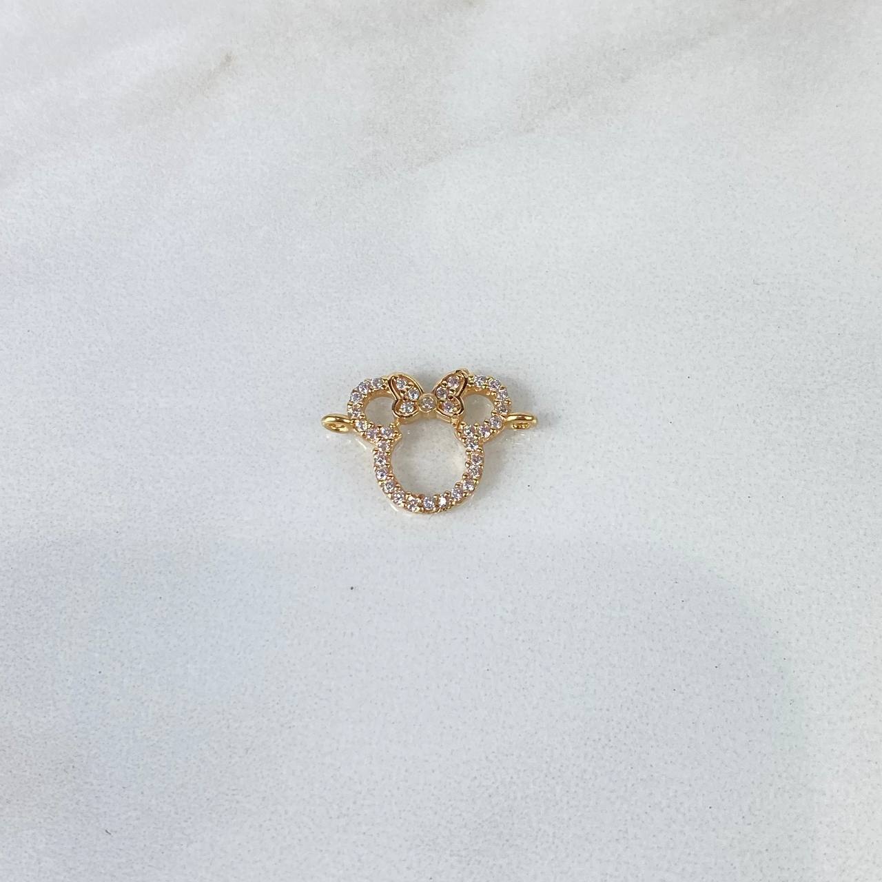 Charm Mini Silhouette 1.05gr / 1.7cm / White Zircons Yellow Gold ©