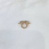 Charm Mini Silhouette 1.05gr / 1.7cm / White Zircons Yellow Gold ©