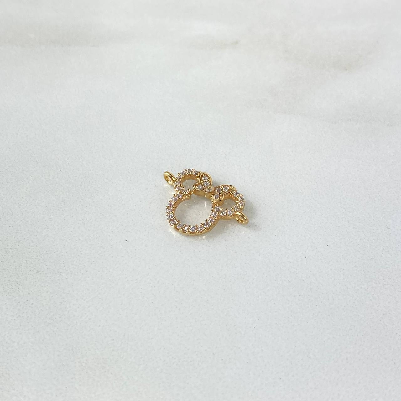 Charm Mini Silhouette 1.05gr / 1.7cm / White Zircons Yellow Gold ©