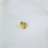 Charm Hamsa Hand 1gr / 0.9cm / White Zircons Yellow Gold ©