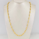 Cadena Rustica Barril Rayado 14.5g / 24 in / 3.6mm Oro Amarillo 18K