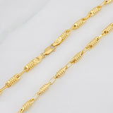 Cadena Rustica Barril Rayado 14.5g / 24 in / 3.6mm Oro Amarillo 18K