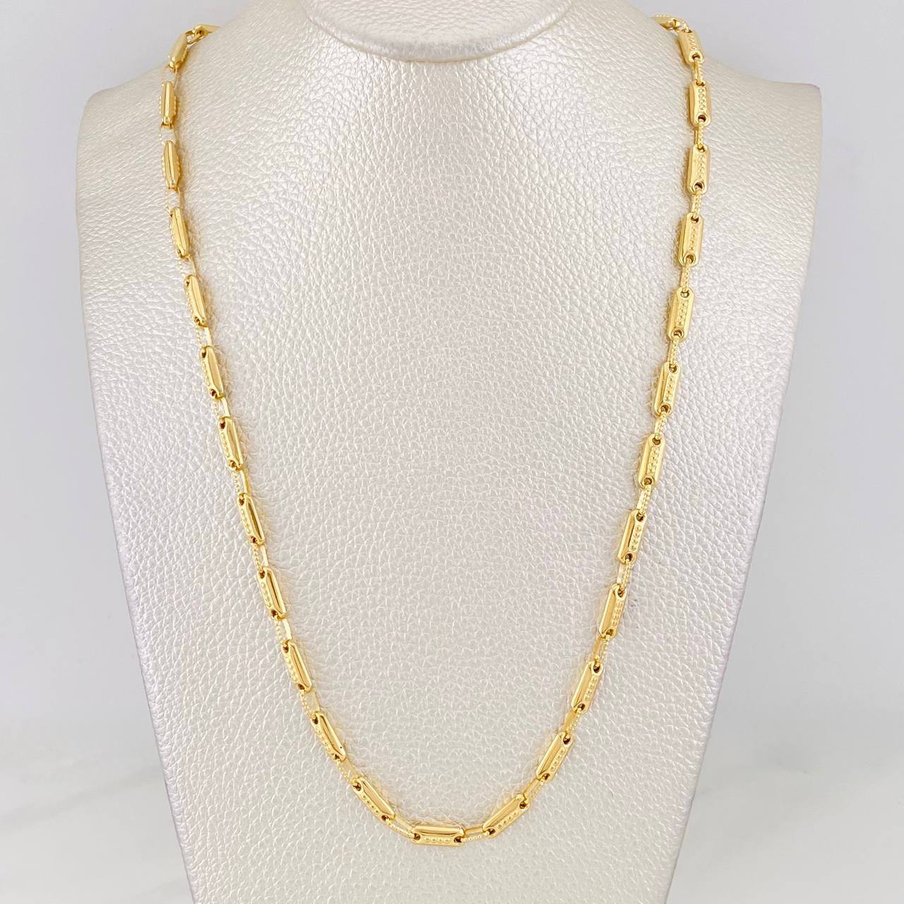 Cadena Rustica Cilindro 13.3g / 24 in / 3.87mm Oro Amarillo 18K