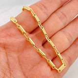 Cadena Rustica Cilindro 13.3g / 24 in / 3.87mm Oro Amarillo 18K