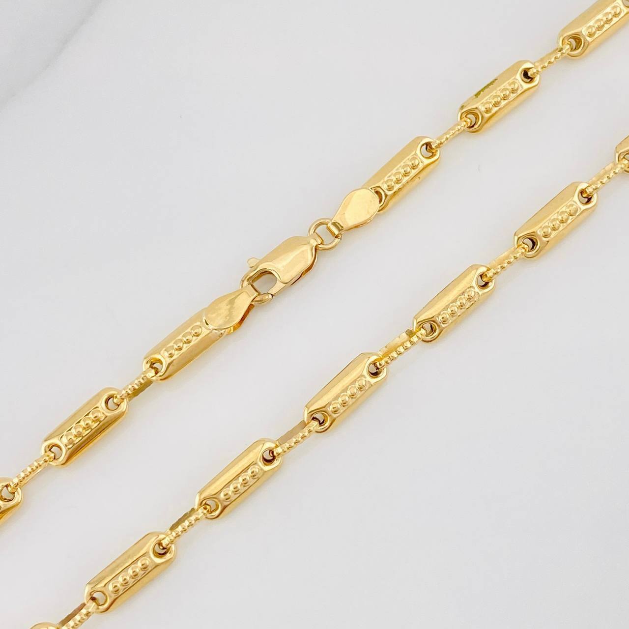 Cadena Rustica Cilindro 13.3g / 24 in / 3.87mm Oro Amarillo 18K