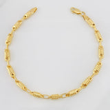 Rustic Striped Barrel Bracelet 5.25g / 8 1/4 in / 3.8mm 18K Yellow Gold