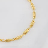 Rustic Striped Barrel Bracelet 5.25g / 8 1/4 in / 3.8mm 18K Yellow Gold