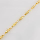 Rustic Striped Barrel Bracelet 5.25g / 8 1/4 in / 3.8mm 18K Yellow Gold