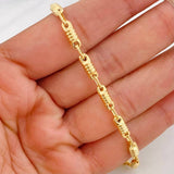Rustic Striped Barrel Bracelet 5.25g / 8 1/4 in / 3.8mm 18K Yellow Gold