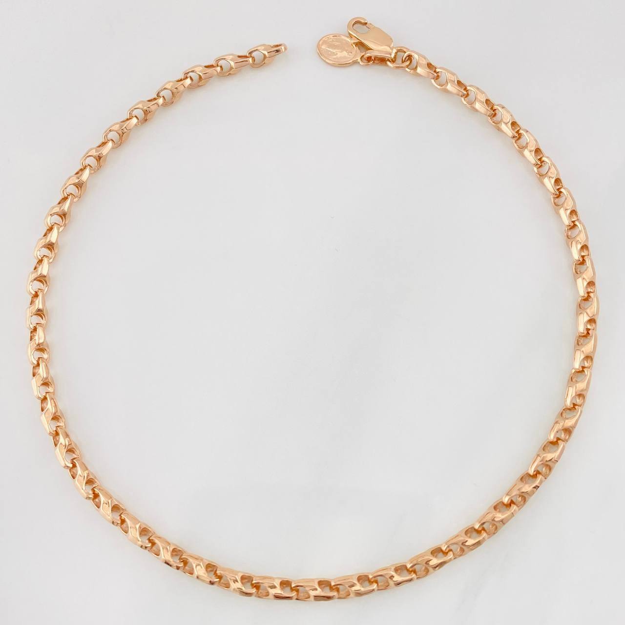 Tobillera Rustico Espiga 12.2g / 10 1/4 in / 3.33mm Oro Rosa 18K