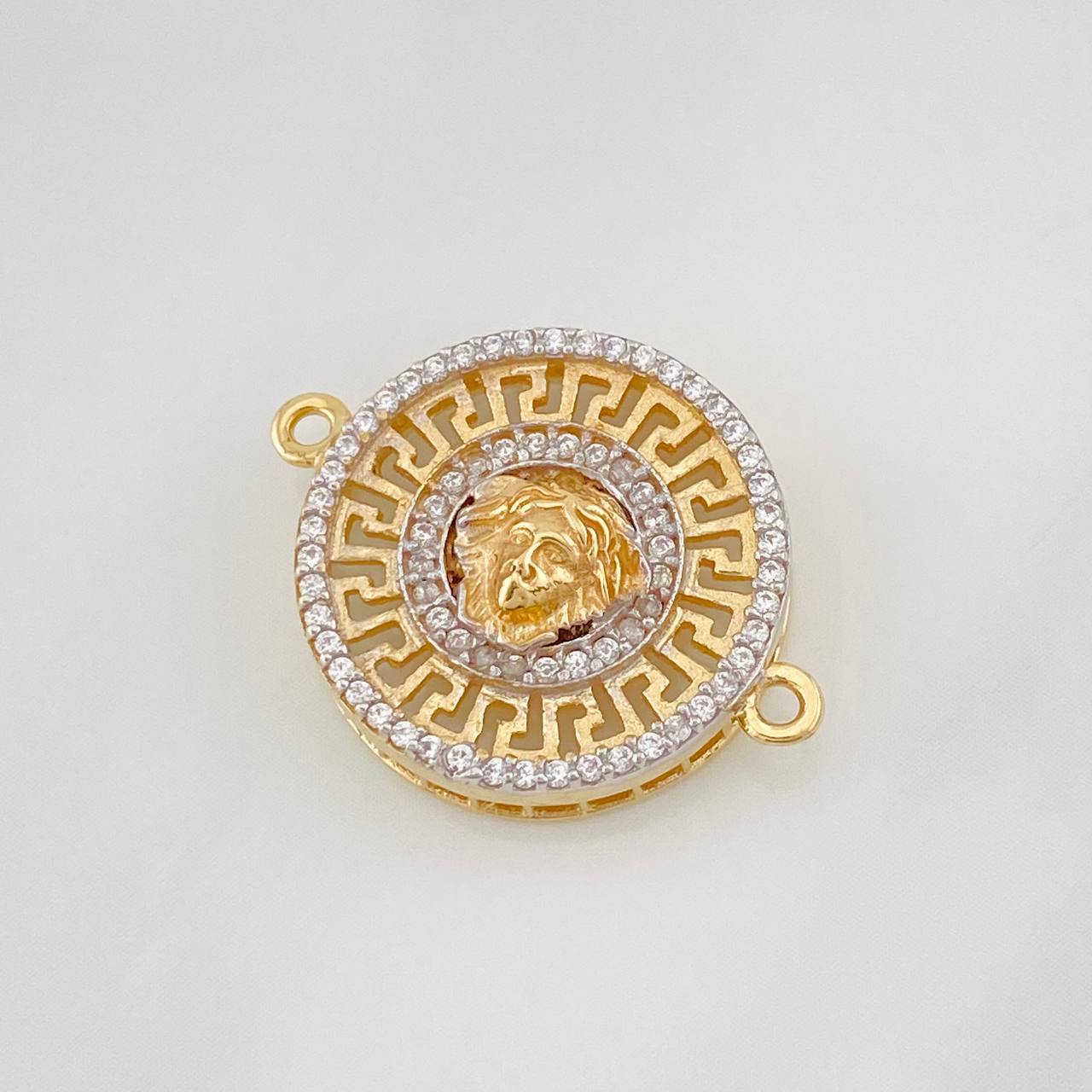 Medusa Tribal Charm 3.7g / 3/4 in Two-Tone Yellow White Gold 18K