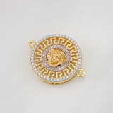 Medusa Tribal Charm 3.7g / 3/4 in Two-Tone Yellow White Gold 18K