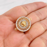 Medusa Tribal Charm 3.7g / 3/4 in Two-Tone Yellow White Gold 18K