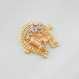 Horse Shoe Charm 8.7g / 3/4 in Tri-Color Gold 18K