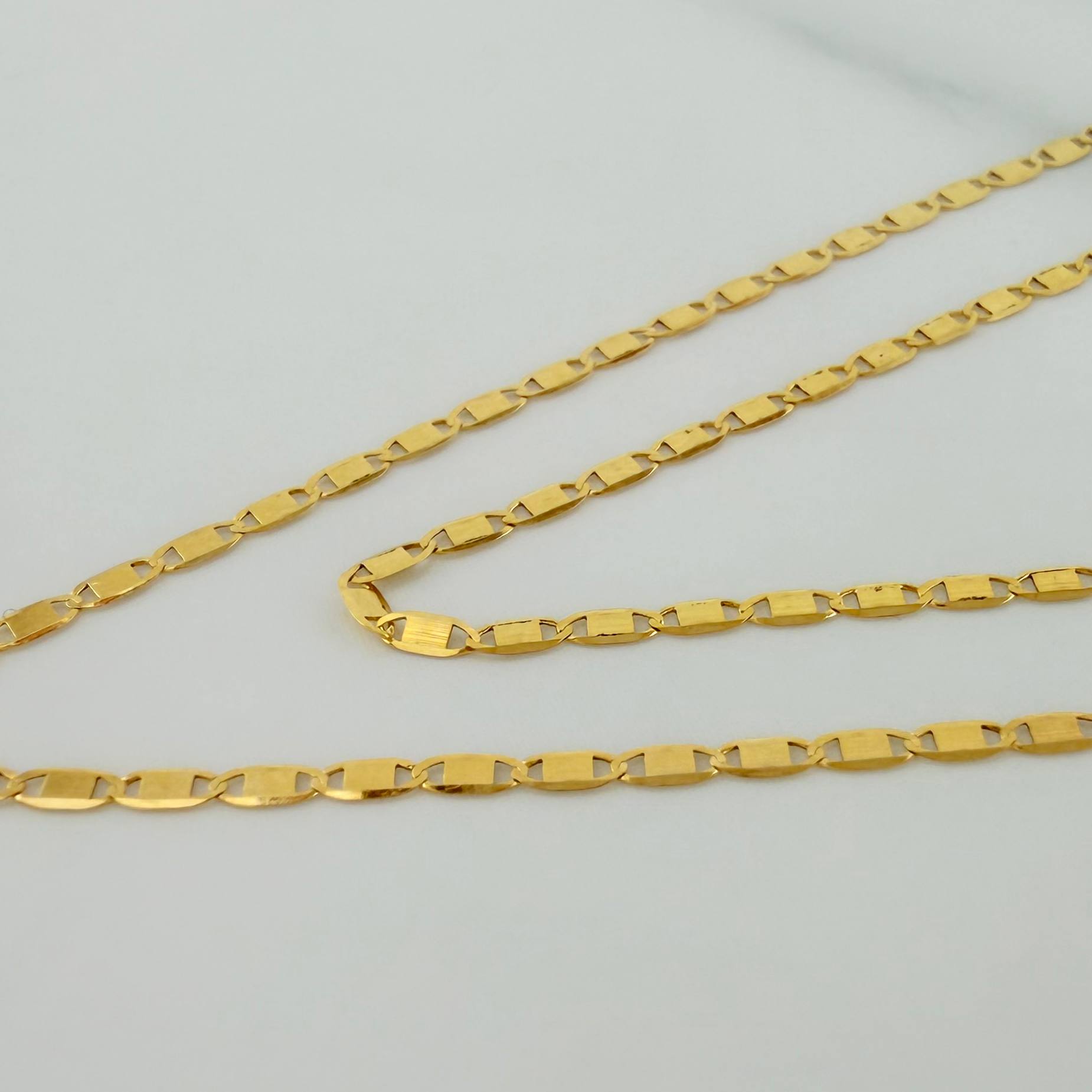 Cadena Escalera Plana 1.15 g / 19 3/4 in / 1.4 mm Oro Amarillo 18K