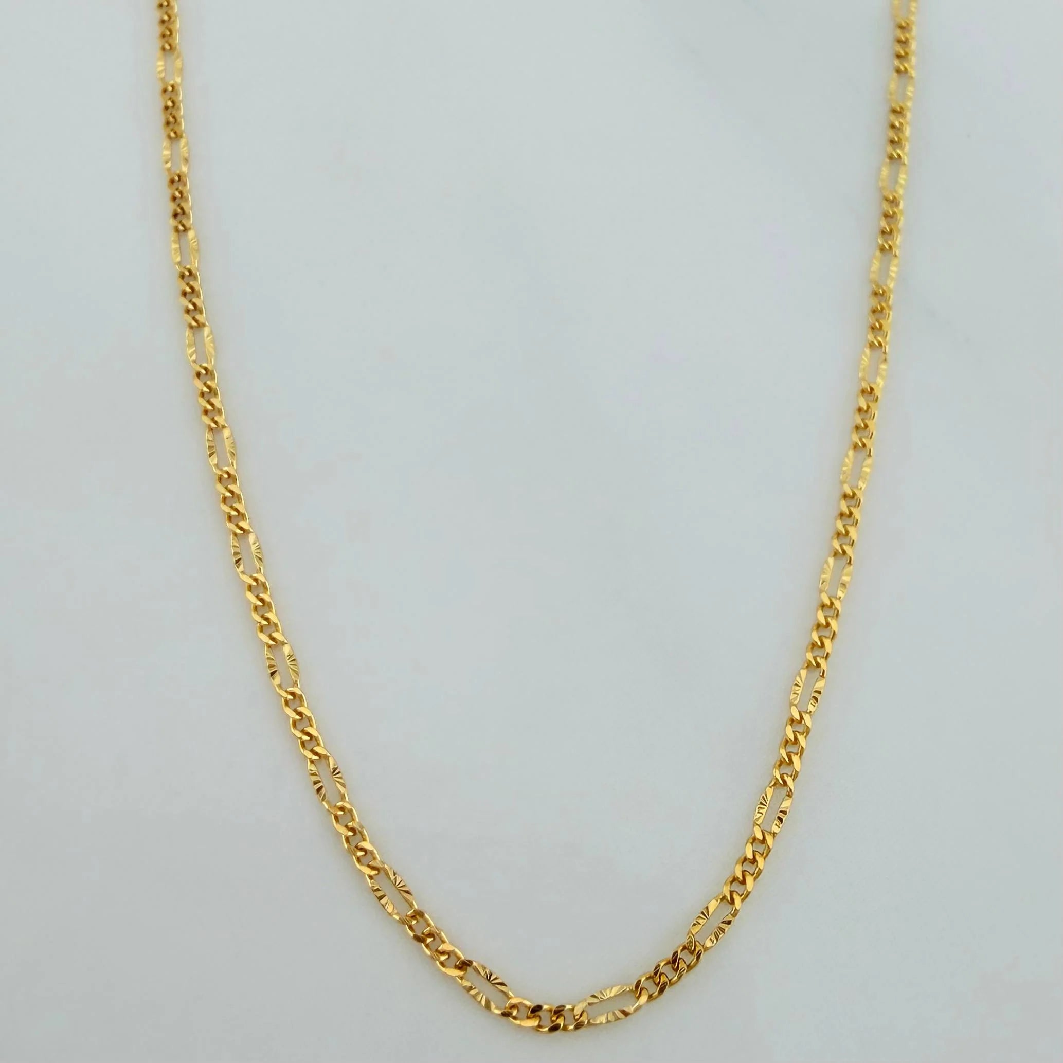 Figaro Chain Diamond Cut 1.15 g / 17 3/4 in / 0.5 mm 18K Yellow Gold