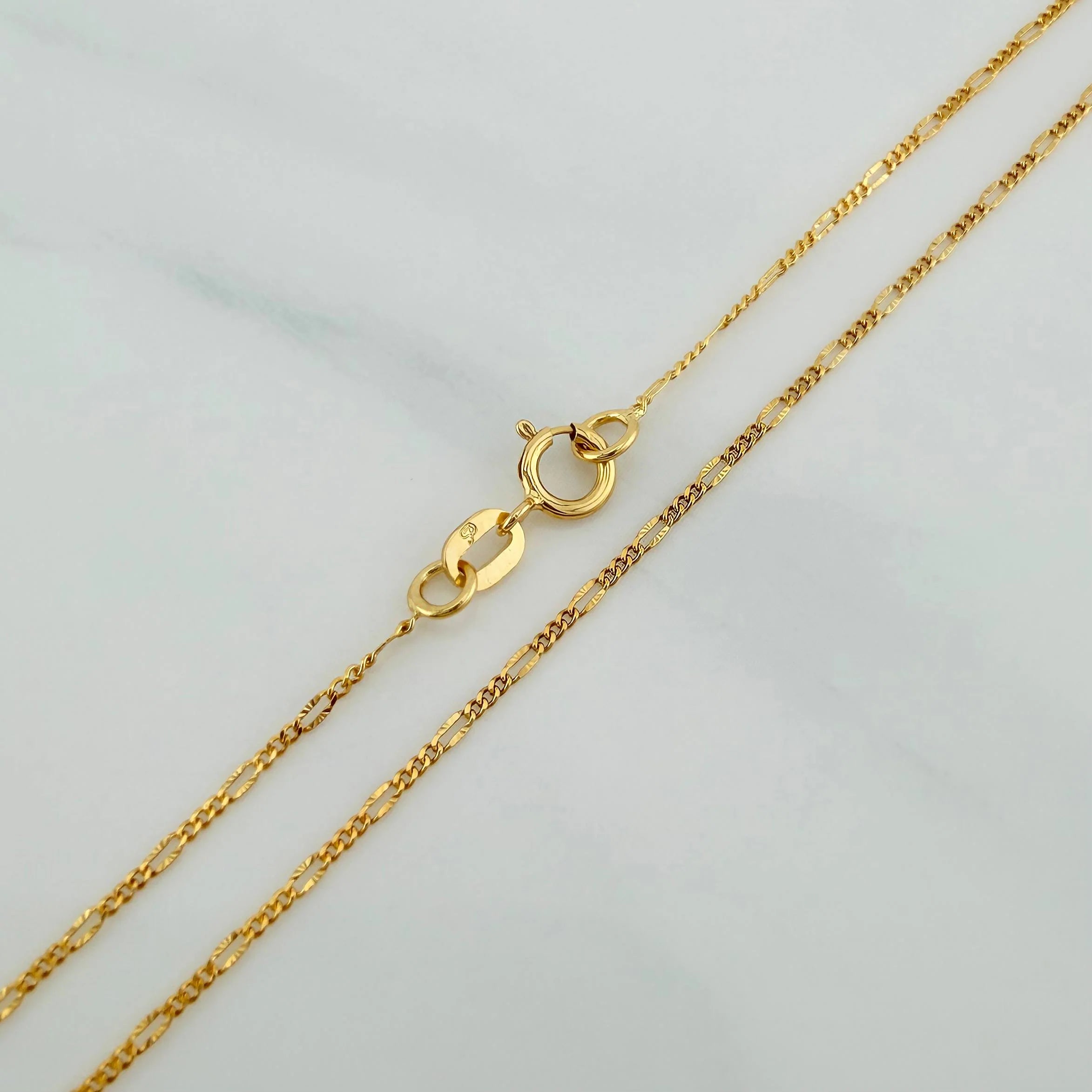 Figaro Chain Diamond Cut 1.15 g / 17 3/4 in / 0.5 mm 18K Yellow Gold