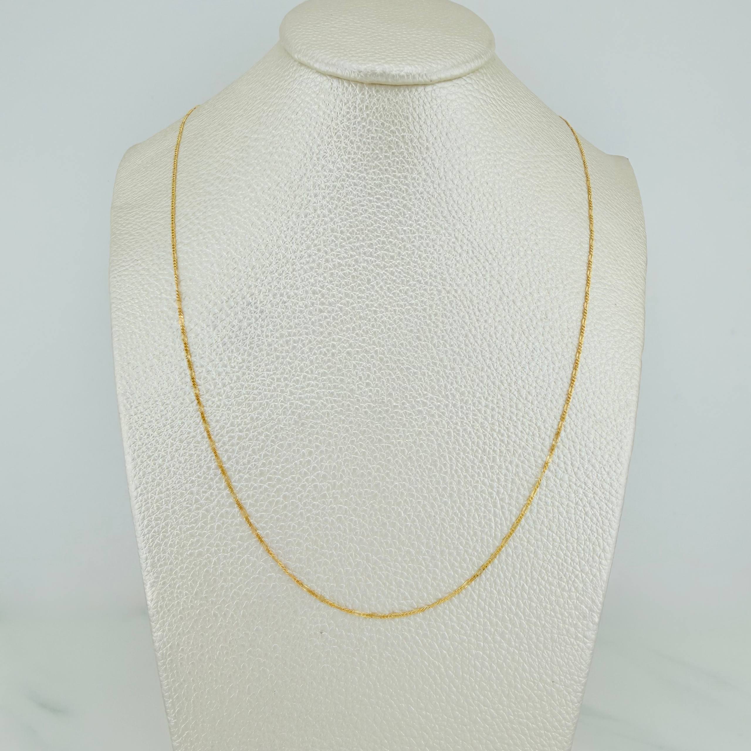 Figaro Chain Diamond Cut 1.15 g / 17 3/4 in / 0.85 mm 18K Yellow Gold