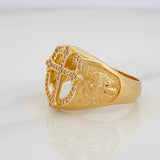 Anillo Escudo Cruz 7.75g / T9 3/4 Oro Amarillo 18K
