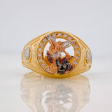 San Miguel Archangel Ring 6.1g / T9 1/2 Three Golds 18K