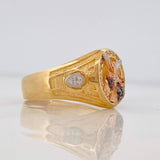 San Miguel Archangel Ring 6.1g / T9 1/2 Three Golds 18K