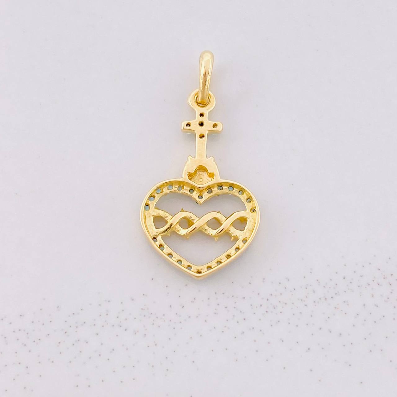 Pendant Sacred Heart of Jesus 1g / 3/4 in 18K Yellow Gold