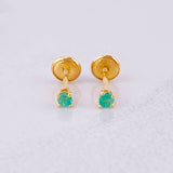 Topos Cuatro Garras Esmeraldas 17pts 0.7g / in / 2.5mm Oro Amarillo 18K