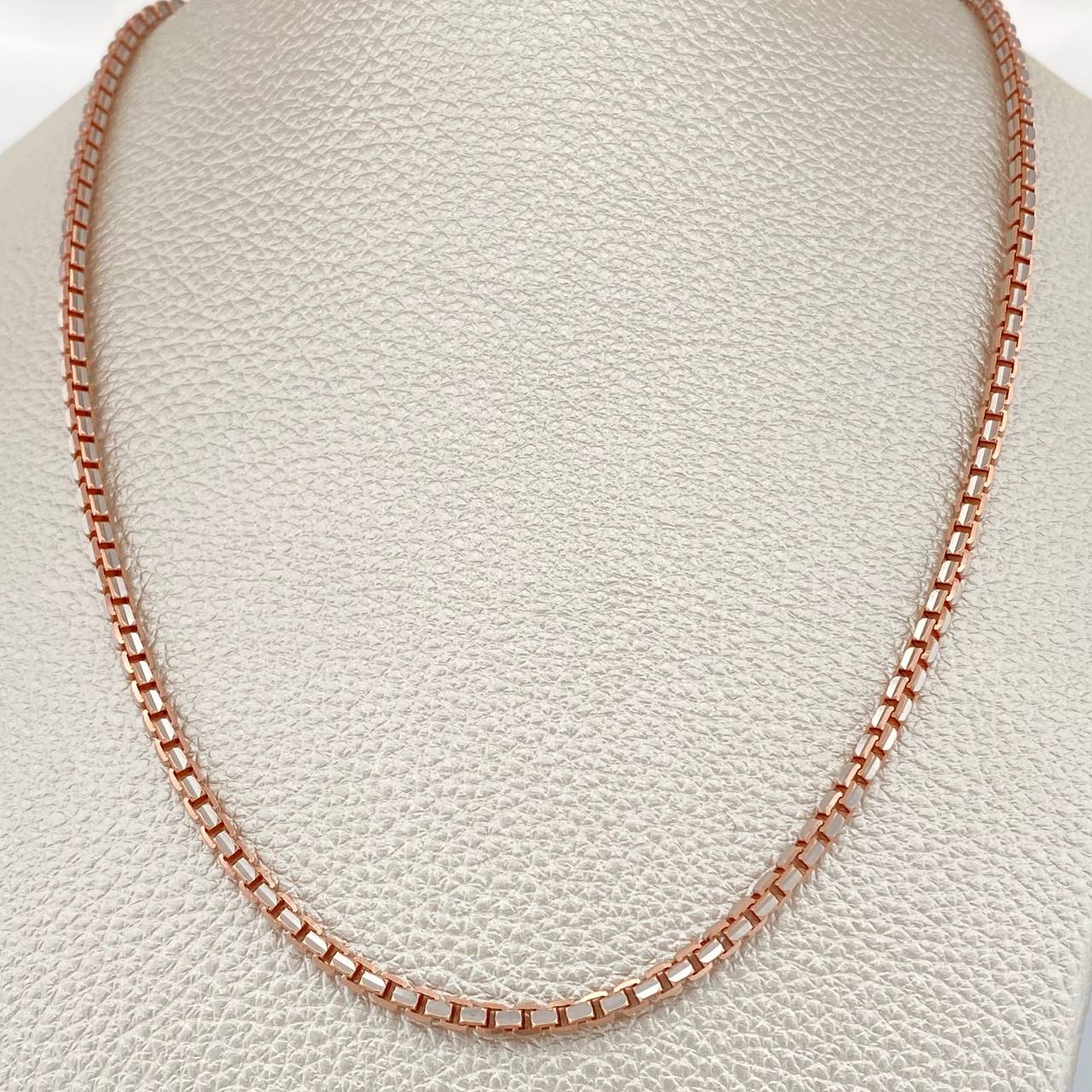 Cadena Veneciana 13.55gr / 23 1/2 in / 1.8mm Dos Oros Rosa Blanco +3 18K %