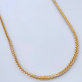 Cadena Franco 10.65gr / 25 1/2 in / Dos Oros Amarillo Blanco +3 18K +