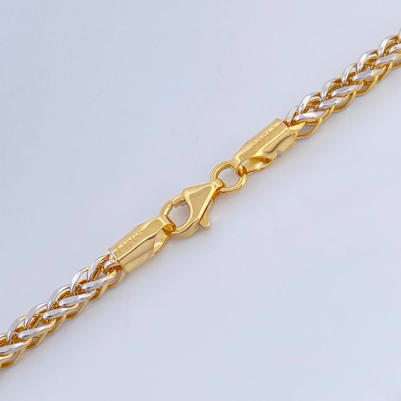 Cadena Franco 10.65gr / 25 1/2 in / Dos Oros Amarillo Blanco +3 18K +